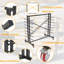 Étagère de rangement horizontale à roulettes pour bois, tablette de rangement en acier à 5 niveaux avec conception double face, capacité de 907 kg (2000 lb) pour l'organisation d'un atelier de garage-1477350236