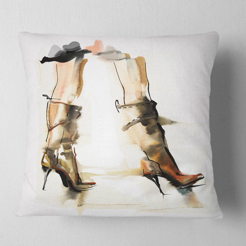 Chaussures à talons hauts - Coussin imprimé Street Art, 18 po x 18 po, Coussin décoratif