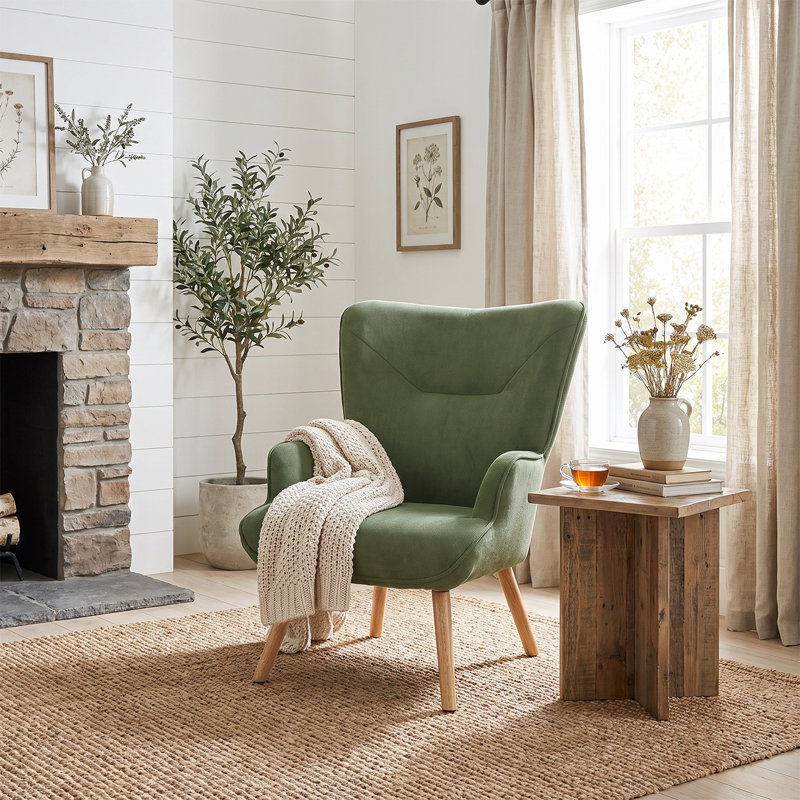Upholstered Armchair, Green