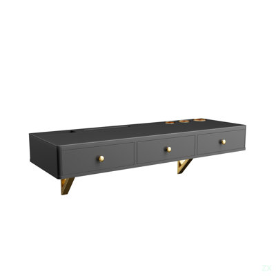 47" Floating Shelf With Drawer, Multi-Purpose Wall-Mounted Vanity Table, Mounted Desk, Floating Table For Bedroom, Bathroom, Hairdressers