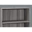 36 po, bibliothèque à 4 niveaux, bibliothèque, stratifié gris, transitionnel, bureau, chambre à coucher, peu encombrant, 2 tablettes réglables, 1 tablette fixe, bibliothèque