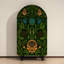 Armoire arquée avec tablettes et portes