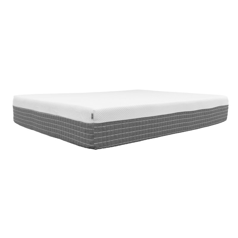 Rechargez le matelas de 12 pouces, double. Conception à 5 couches pour un sommeil profond et profond. Housse blanche et grise. Gel-mousse. Bobines haute transition individuellement enveloppées. Ignifuge. Base réglable compatible. Haut