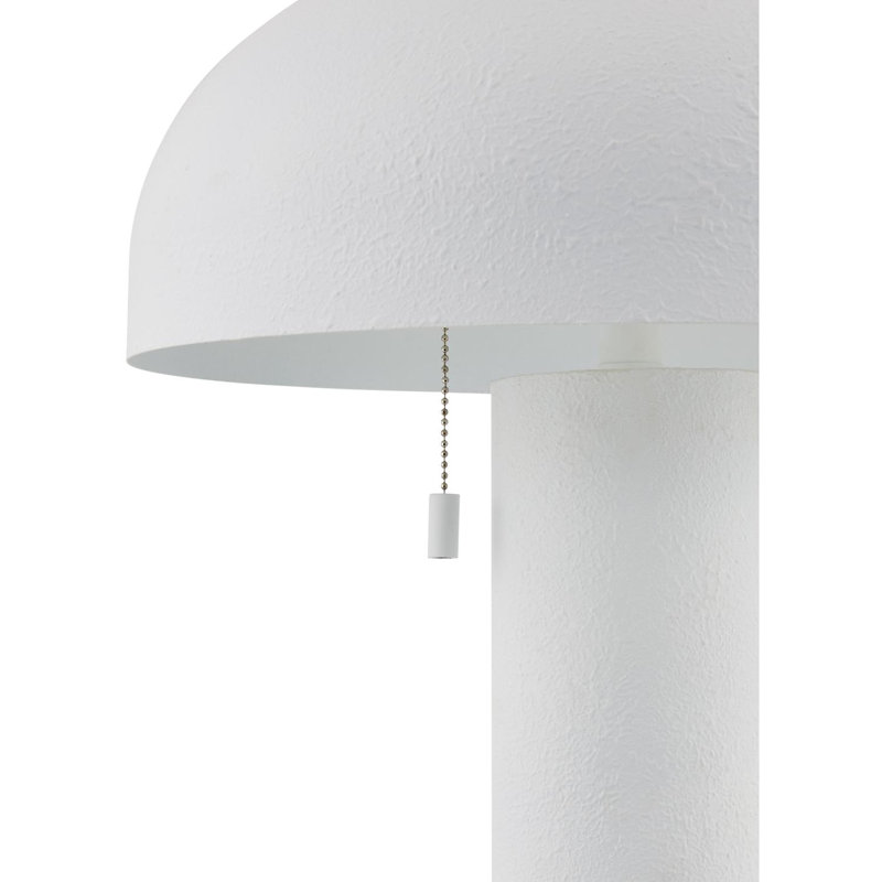 Iron Table Lamp with Metal Bell Shade, White