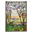 Victorian Tiffany Magnolia and Iris Stained Glass Window