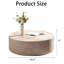 Table basse 38,19 po ronde avec motif, sans assemblage, couleur principale ambrée, ton de bois gris, finition laquée, rangement ouvert, fixation au sol, pour table moderne dans l'espace principal, convient au design contemporain