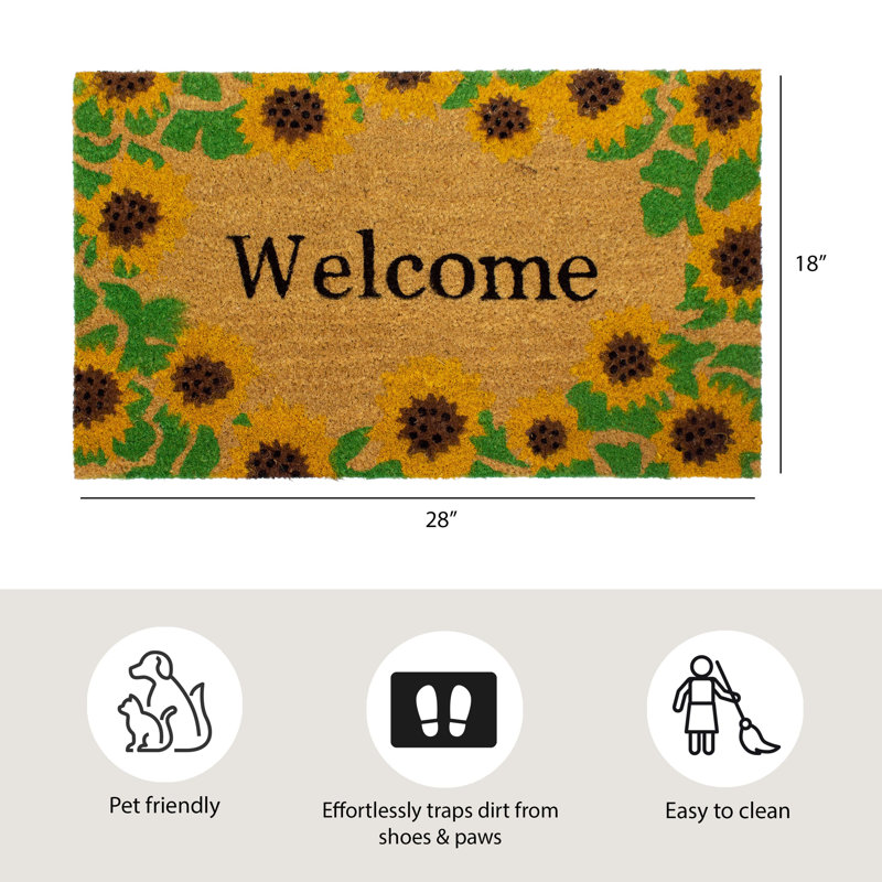 Rosenberg Non-Slip Floral Outdoor Doormat
