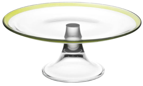 Antibes Glass Cake Stand, Green