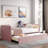 Upholstered Daybed With Pop Up Trundle-430244546