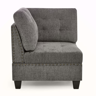 Canapé d'angle modulaire en chenille gris avec combinaison de bricolage, idéal pour des sièges polyvalents et confortables dans n'importe quelle pièce