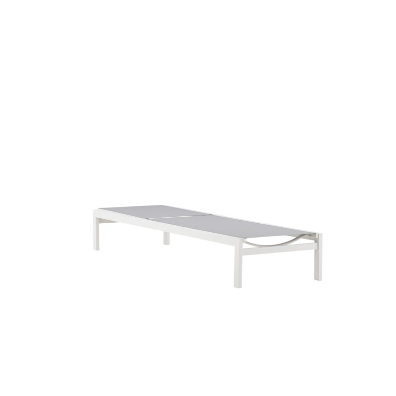 Fen 195cm Long Reclining Single Sun Lounger, White