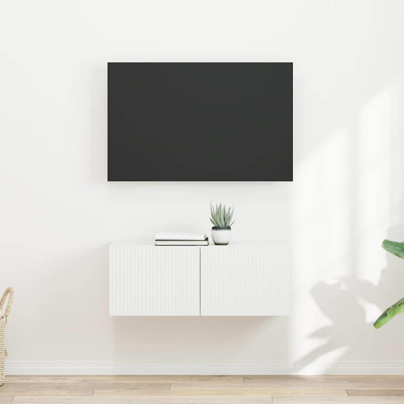 Unfinished TV Stand, White, 29.5cm H x 39cm L x 31cm W