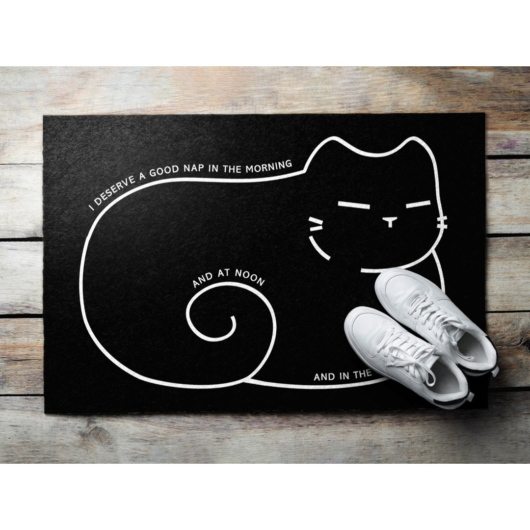 Sleeping Kitty B60 x L90 cm Rutschfeste Türmatte für draußen