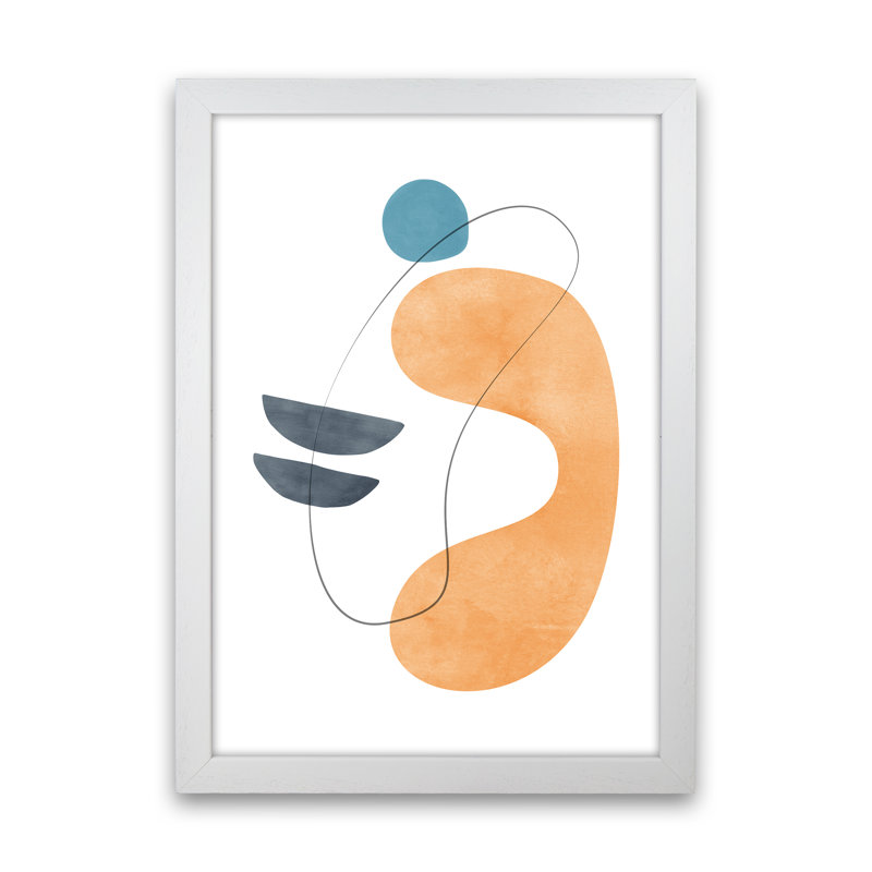 Abstraction With Grey Lines V - Print, White Framed Canvas, 88cm H x 64cm W x 3cm D