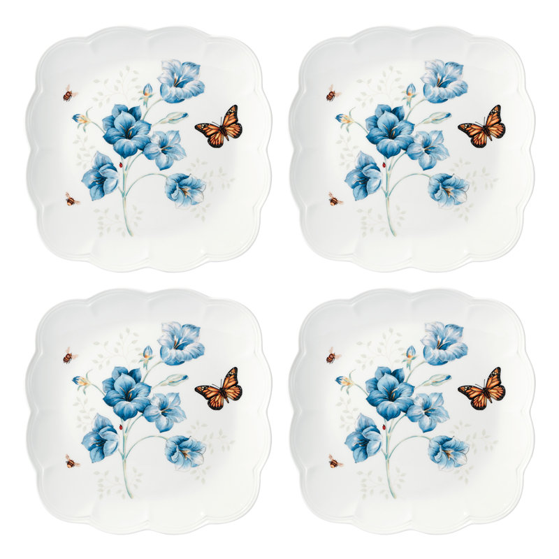 Butterfly Meadow Square 4Pc Dinner Plates