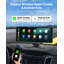 Stéréo sans fil pour voiture, écran tactile radio HD portable de 10 pouces avec Apple Carplay et Android Auto, écran Carplay avec caméra frontale et de secours, commande vocale, liaison miroir, Bluetooth, navigation GPS