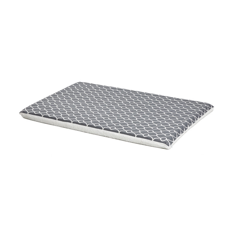 Medium Gray and White Geometric Pattern Pet Bed