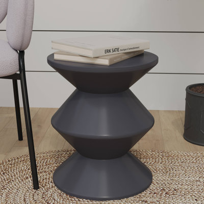 15" Wide Side Table In ABS Plastic With Double-Hourglass Design Michailo Collection