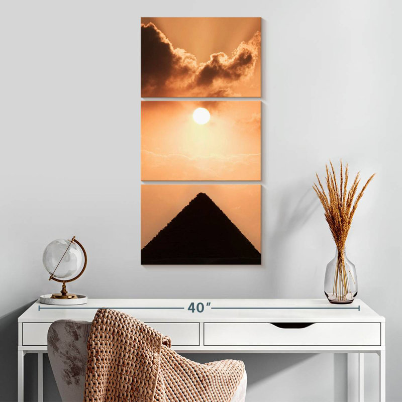 Silhouette de pyramide de Gizeh, H 32 po x l 15 po