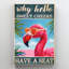 Flamingo «Pourquoi bonjour les douces joues», impression d'art graphique rectangulaire sur toile tendue-89253346
