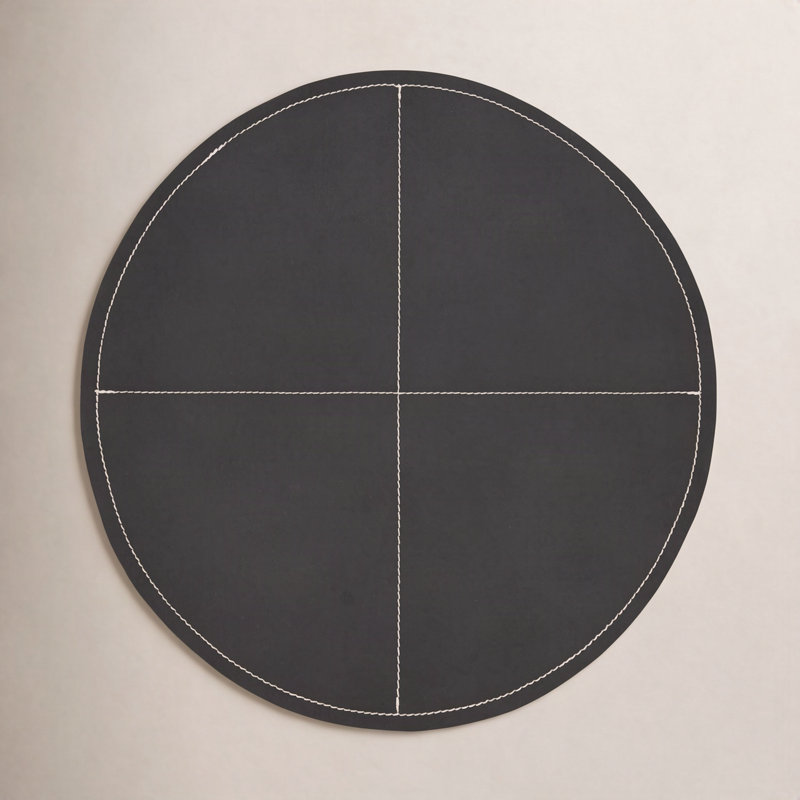 Calliope 100% Polyurethane No Pattern Round Placemat, Black