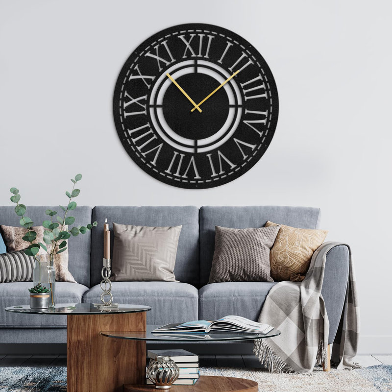 Metal Wall Clock, 24" W x 24" H