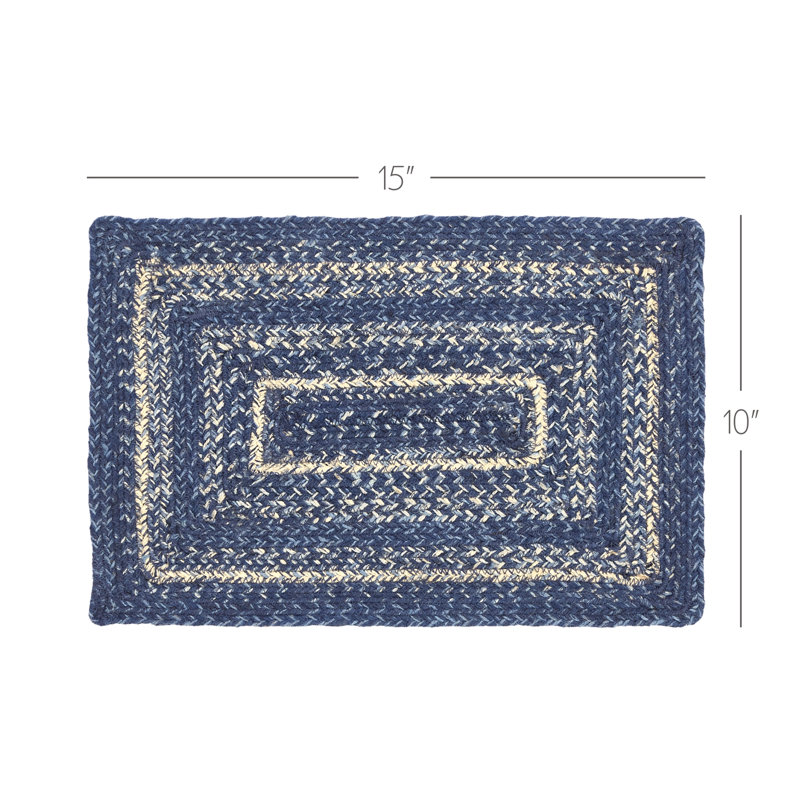Napperon Birt Whistle 15 ", Indigo / bleu poudre / crème