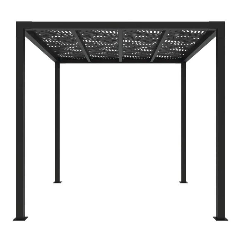 Matte Black Aluminum Freestanding Pergola with Canopy, 8 ft. x 8 ft.