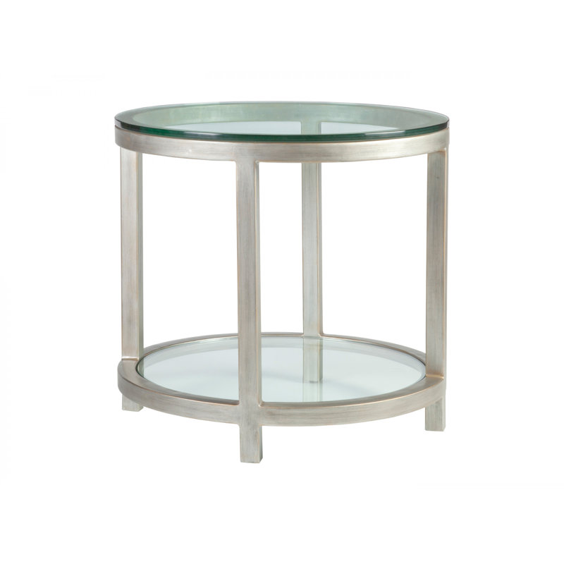 Metal Designs Per Se Round End Table, Argento