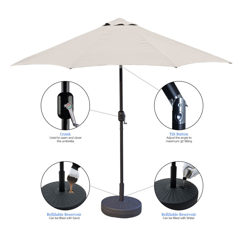 Parasol avec auvent de remplacement Covers & All Sunbrella, Blanc