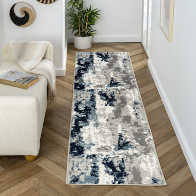 Tapis Doland bleu ivoire