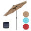 Parasol de patio solaire en polyester de 10 pi avec 32 lumières DEL réglables en inclinaison et tissu résistant aux rayons UV-1218124099