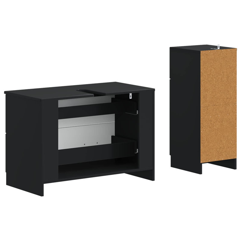 Bathroom Storage Furniture Set, Black