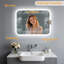 Miroir de salle de bain à DEL anti-buée avec lumières, Bluetooth, haut-parleur double puissant, température de couleur 3, intensité variable Ip66-1061012334