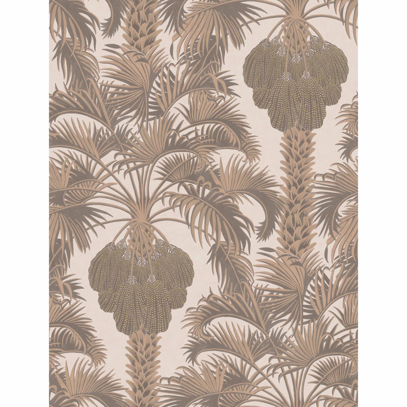 Hollywood Palm Floral Metallic Wallpaper Roll, Rose Gold