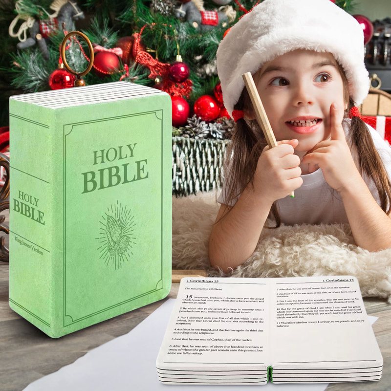 Livre biblique qui s'ouvre en forme de livre biblique, Green
