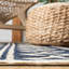 Cunningham Hand Tufted Jute/Cotton Geometric Rug in Blue/Beige-1663258422