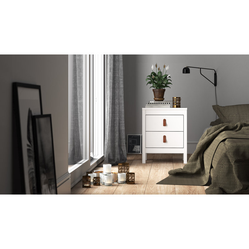 Besiana 43.6cm W Bedside Table, White