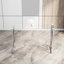 Console moderne: acier inoxydable robuste et charisme transparent avec style - Pieds en verre transparent