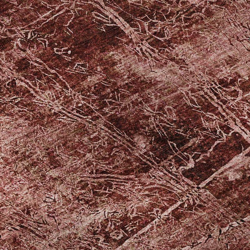 Merlot Abstract Washable Synthetic Rectangular Rug 3' x 5'