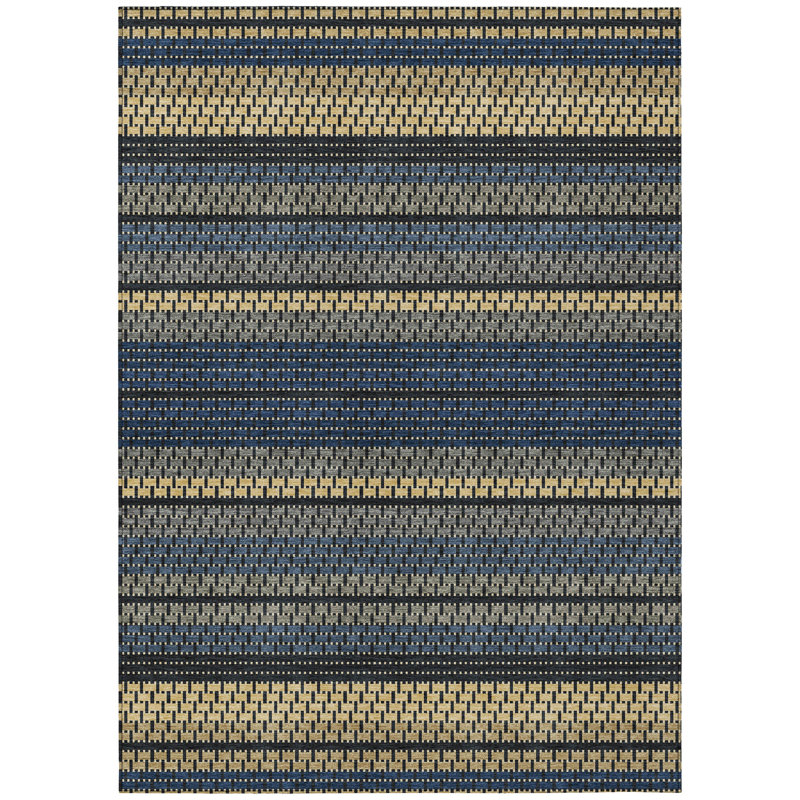 Machine Washable Indoor/Outdoor Lockway ACN2427 Stripes Rug, Rectangle 8' x 10'