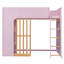 Lit mezzanine gain de place avec rangement, en bois MDF, rose moderne, idéal pour chambre d'enfant-539948482