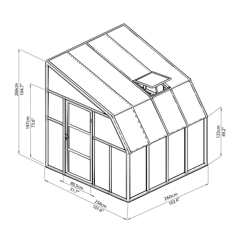 Rion 2.6 m W x 2.6 m D Sun Room