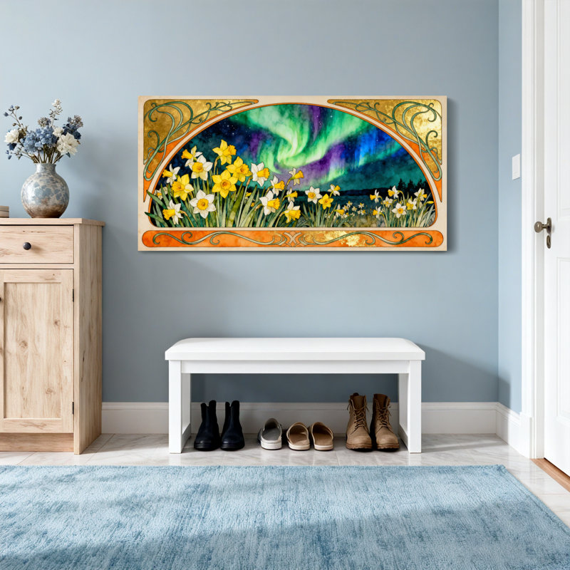 Cadre floral Fashion Aurora Sky Daffodils, H 20 po x l 40 po