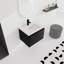 Meuble-lavabo mural 24 po avec lavabo en céramique et porte d'armoire à fermeture en douceur, ensemble KD
