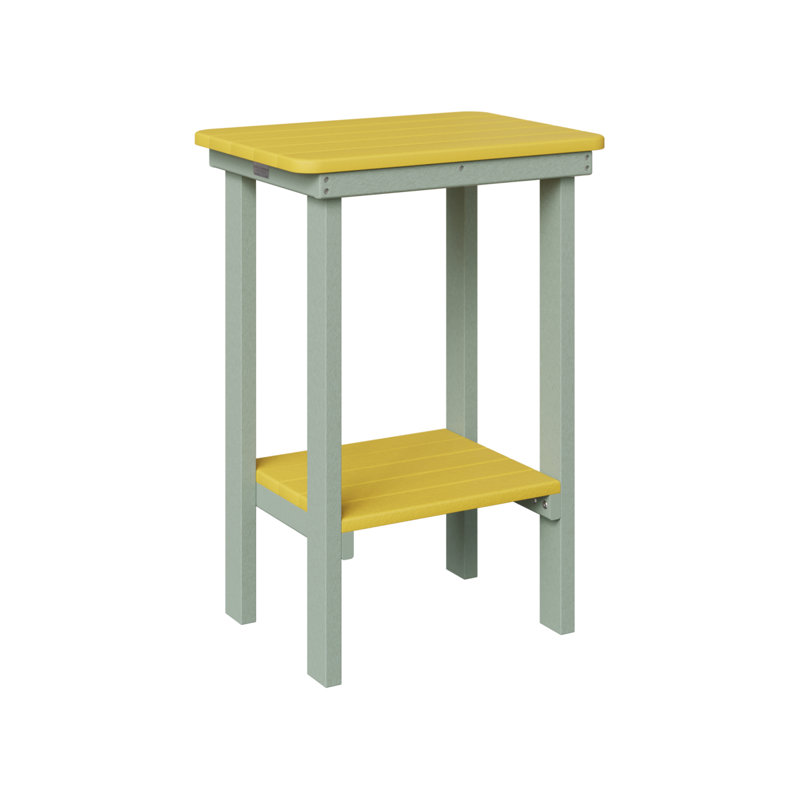 Berlin Gardens Rectangular End Counter Table, Sunburst Yellow, Seafoam