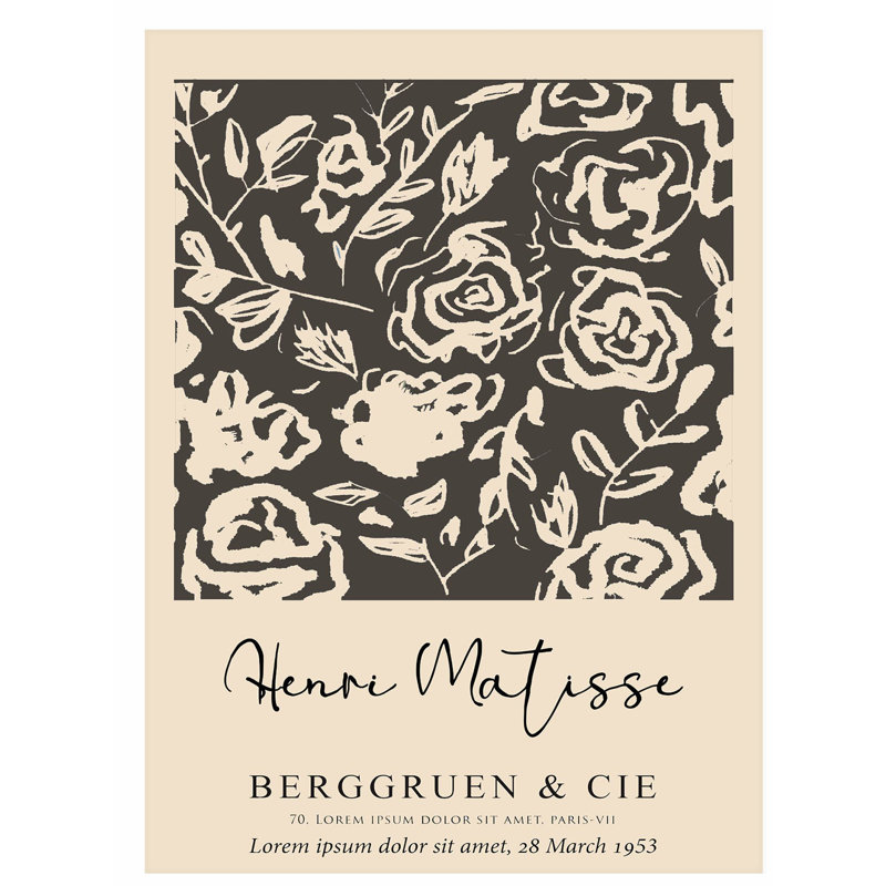 Impression florale florale de Henri Matisse, H 36 po x l 24 po