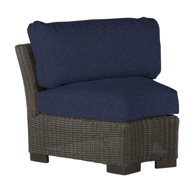 Club Woven Patio Chair with Cushions, Black Walnut, No Welt, Rollo Cream