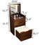 Meuble-lavabo 3 en 1 noyer avec miroir et système de rangement efficace-1996594149