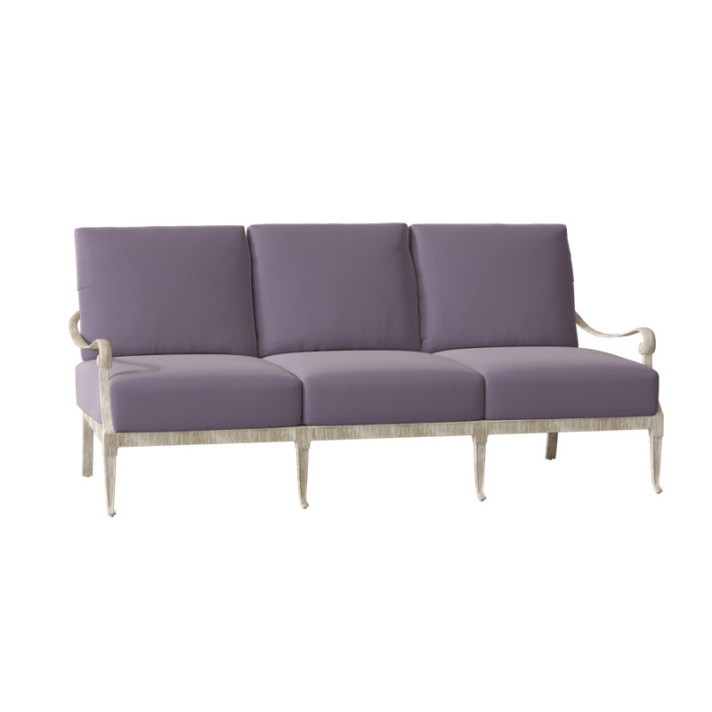 Wiltshire Outdoor 3 - Seat Patio Sofa, Weathered White, Canvas Bird's Eye Sunbrella® Canvas